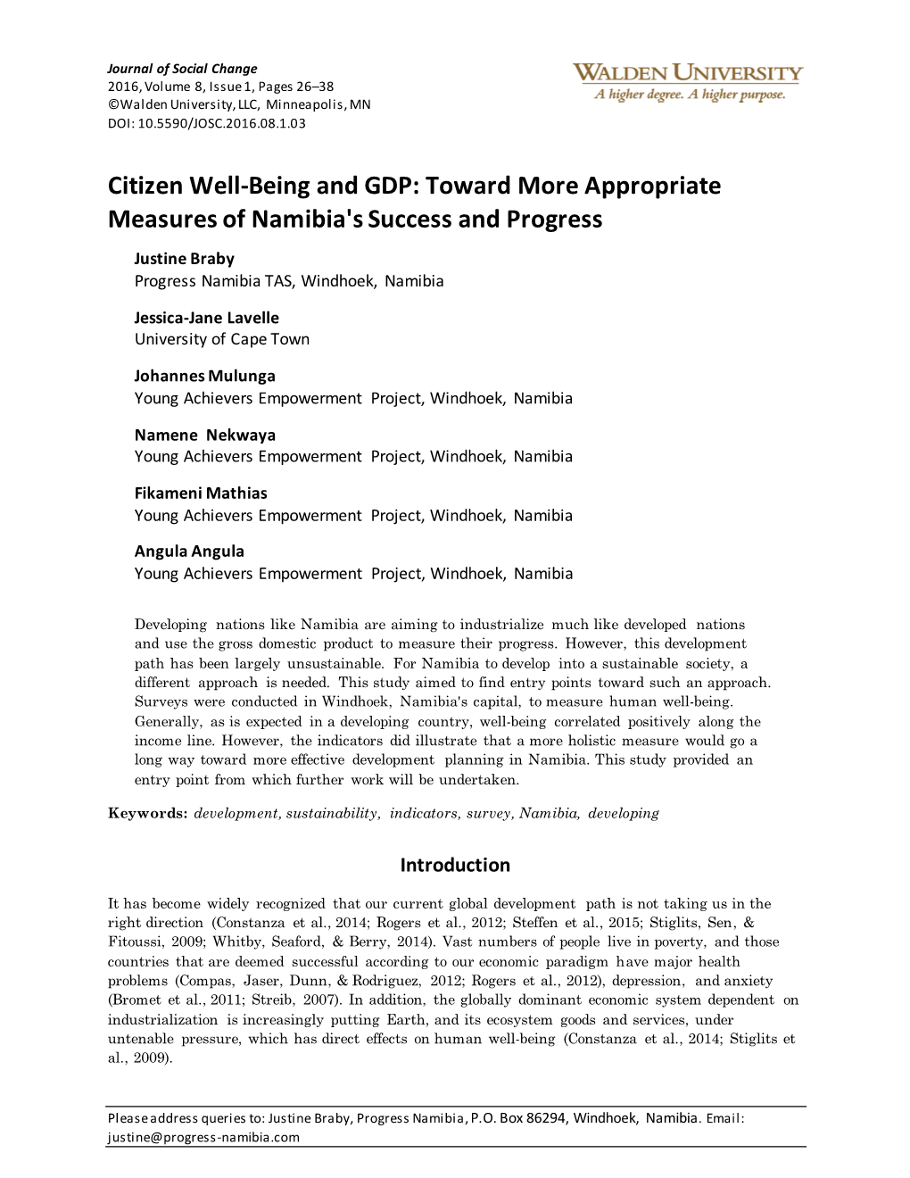 Citizen Wellbeing and GDP: Towards More Appropriate Measures Of