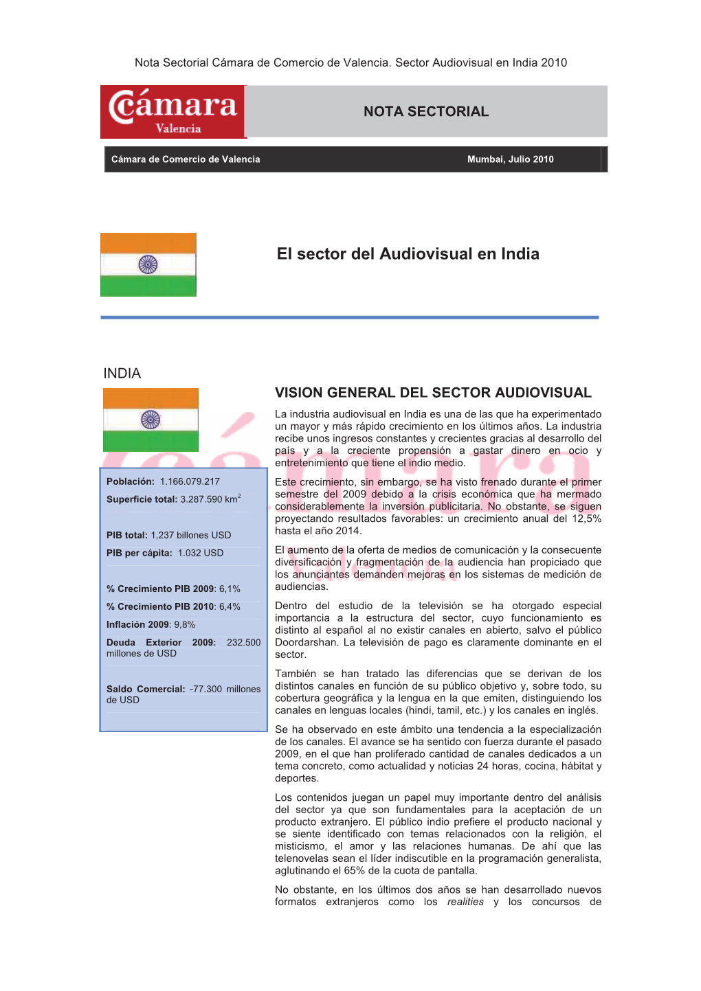 El Sector Del Audiovisual En India