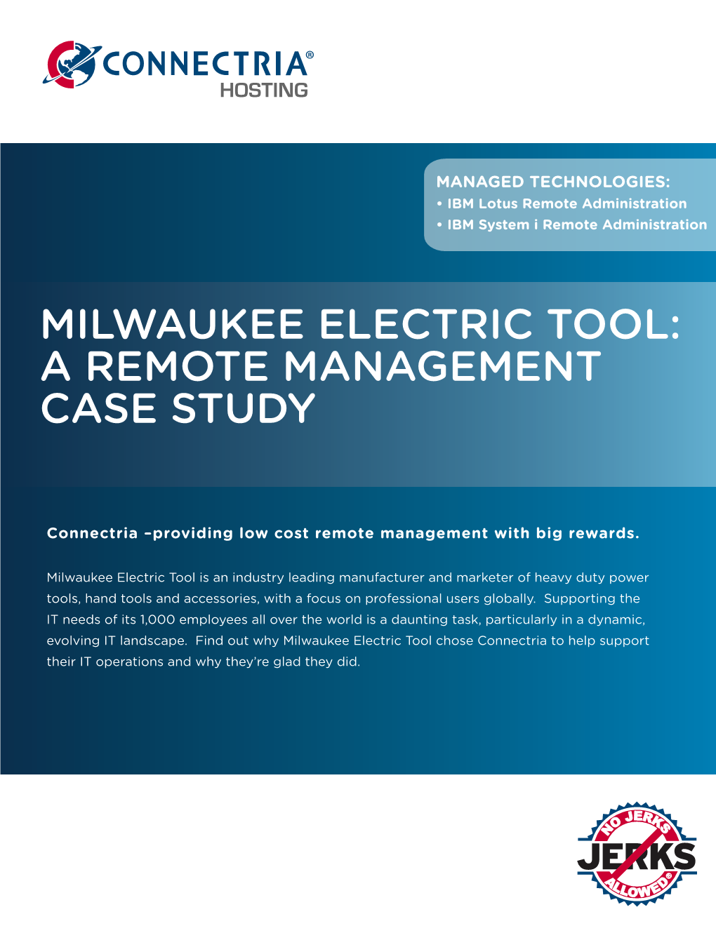 Milwaukee Electric Tool: a Remote Management Case Study