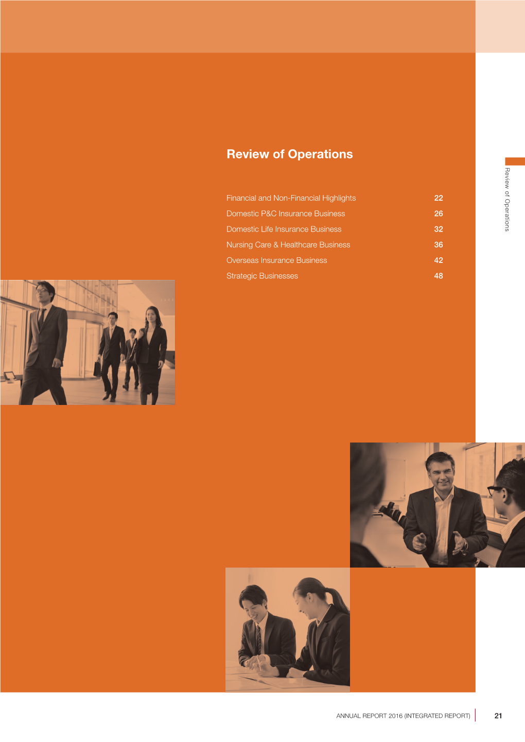 Review of Operations Sompo Japan Nipponkoa Holdings ANNUAL REPORT 2016(INTEGRATED REPORT)