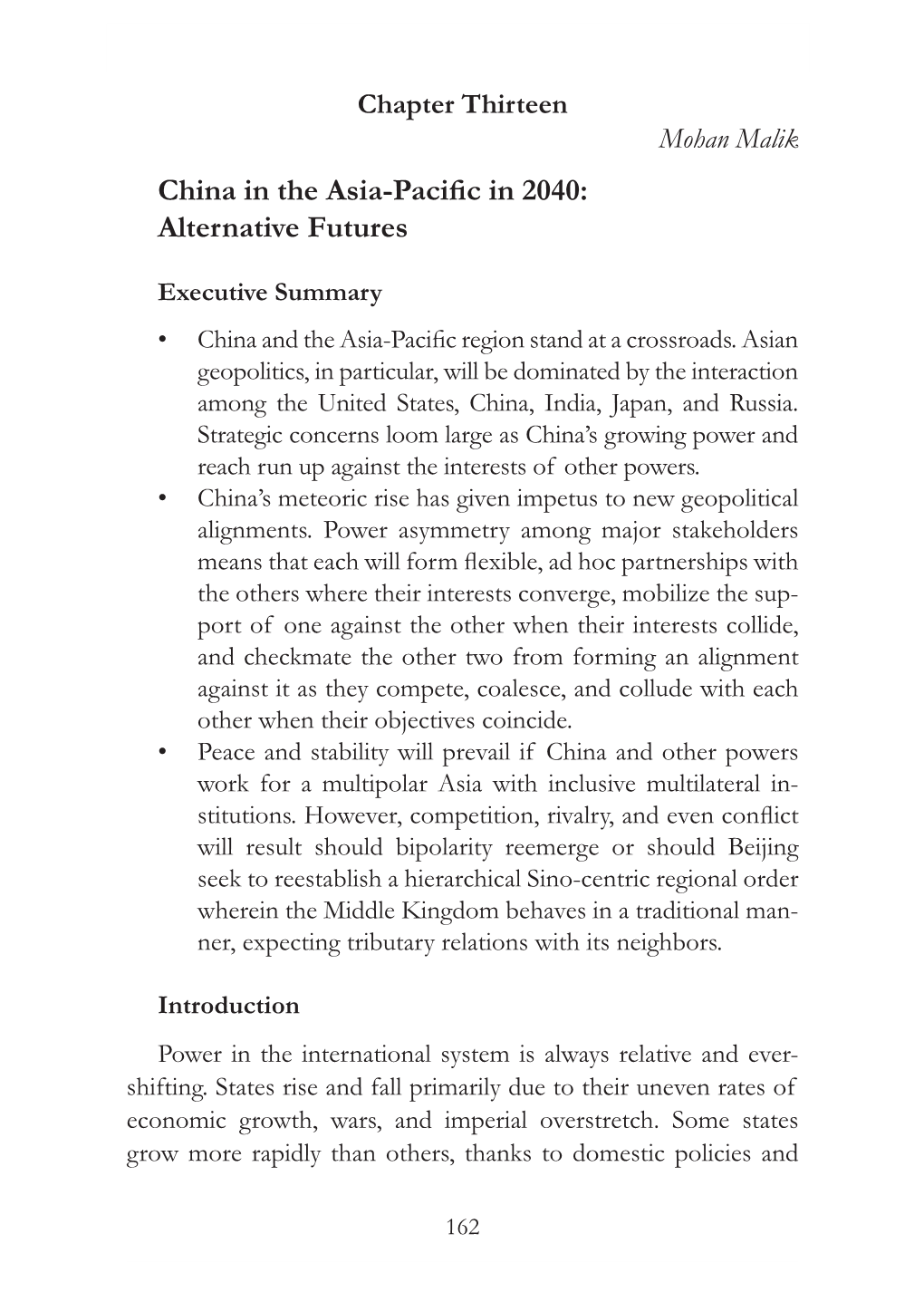 China in the Asia-Pacific in 2040: Alternative Futures