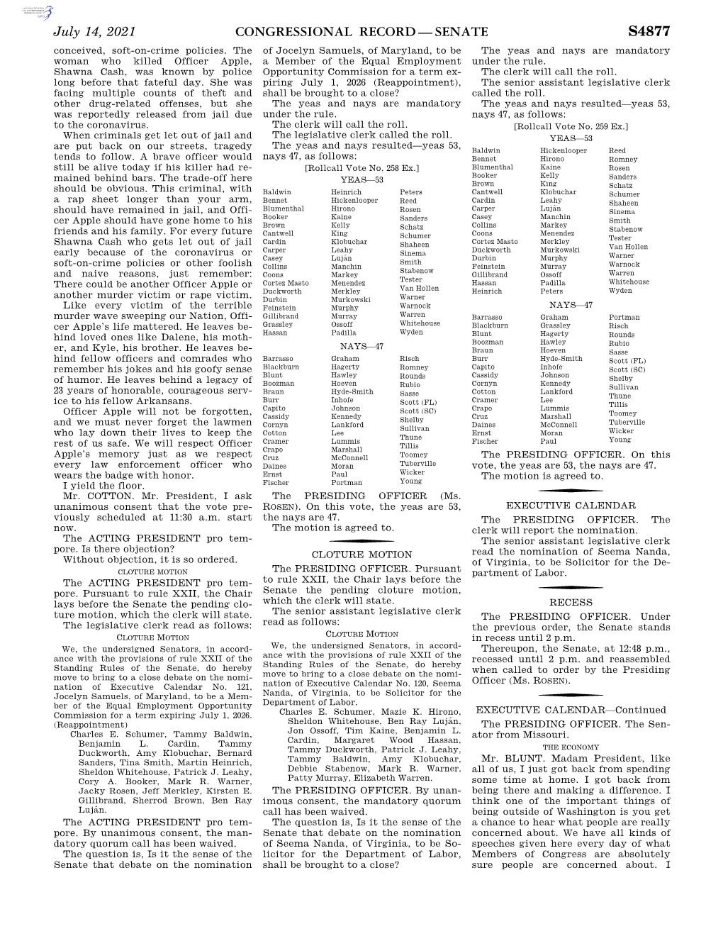 Congressional Record—Senate S4877