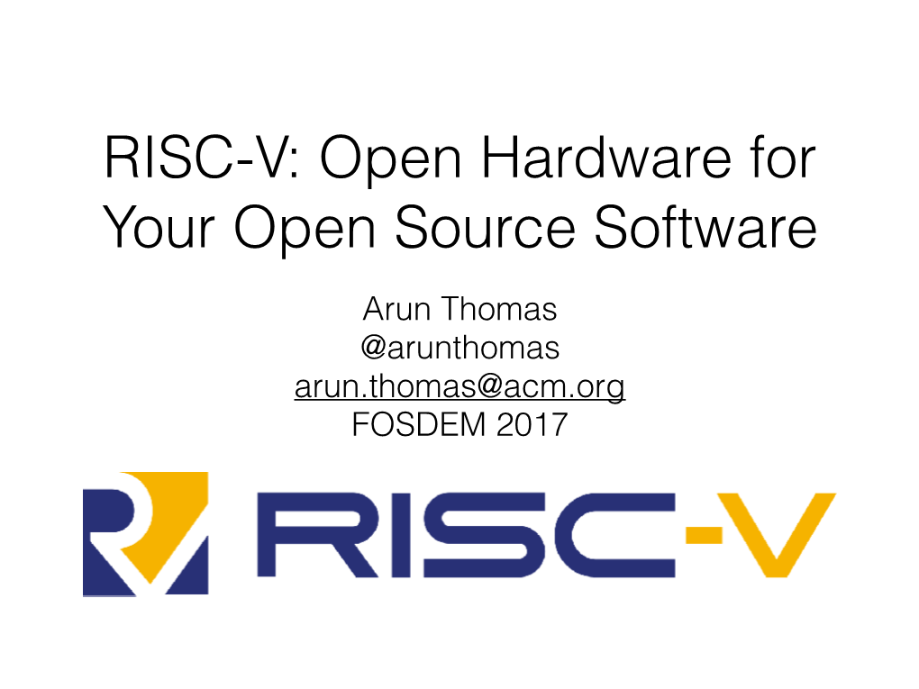 Open Hardware for Your Open Source Software