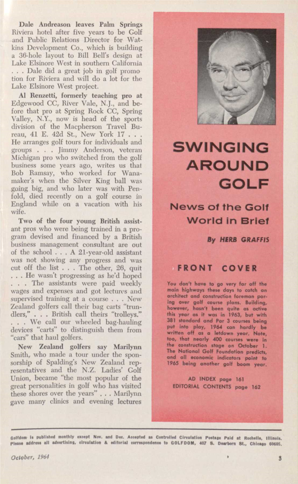 Swinging Around Golf (Continued from Page 30) Manager at Stamford (N.Y.) GC to Be Pro-Supt