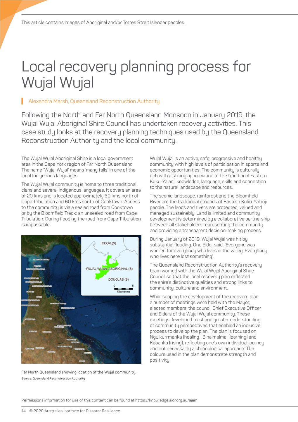 Local Recovery Planning Process for Wujal Wujal