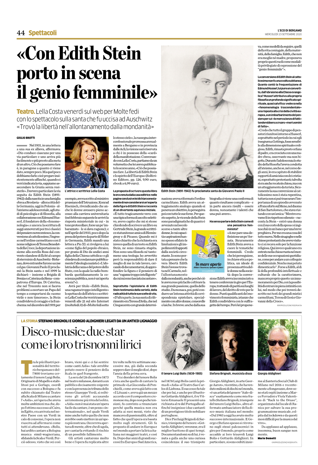 «Con Edith Stein Porto in Scena Il Genio Femminile»