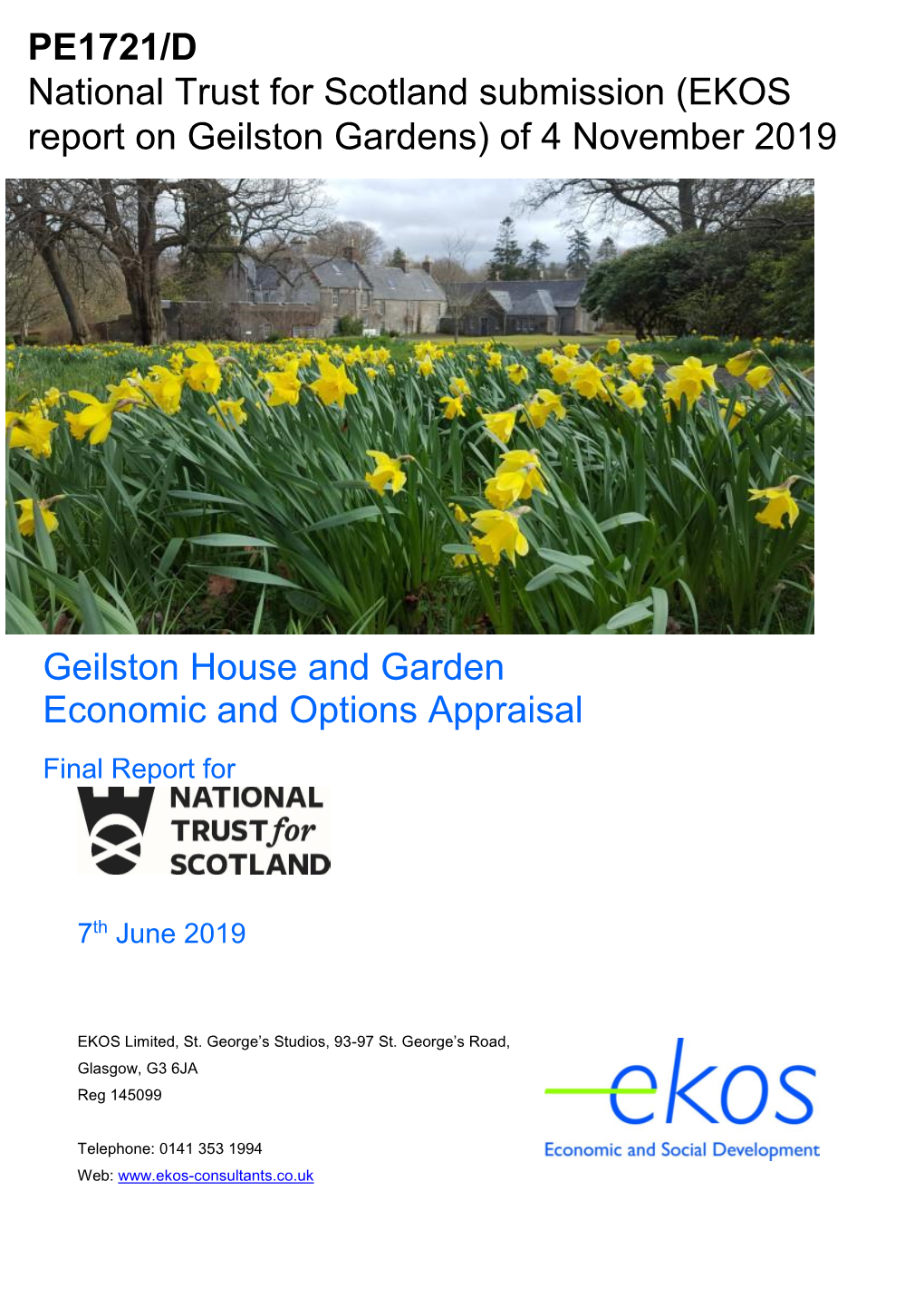 Geilston House and Garden Economic and Options Appraisal Final Report For