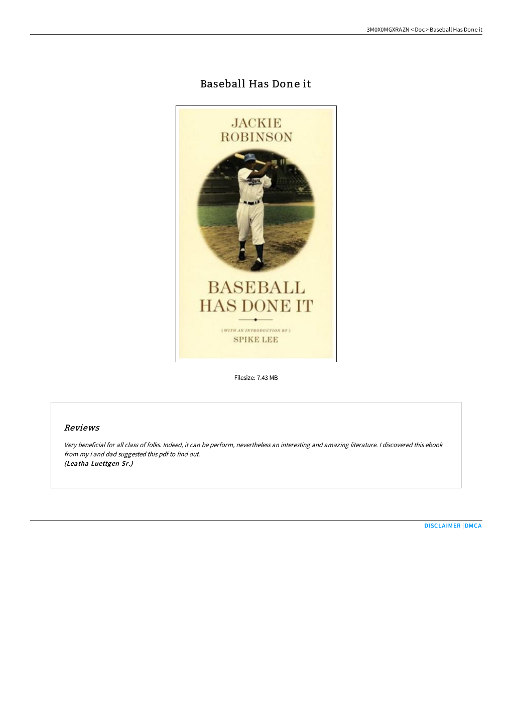 Download Kindle « Baseball Has Done It