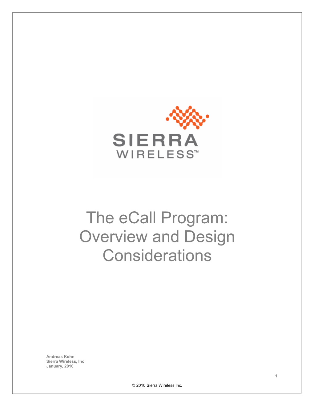 The Ecall Program: Overview and Design