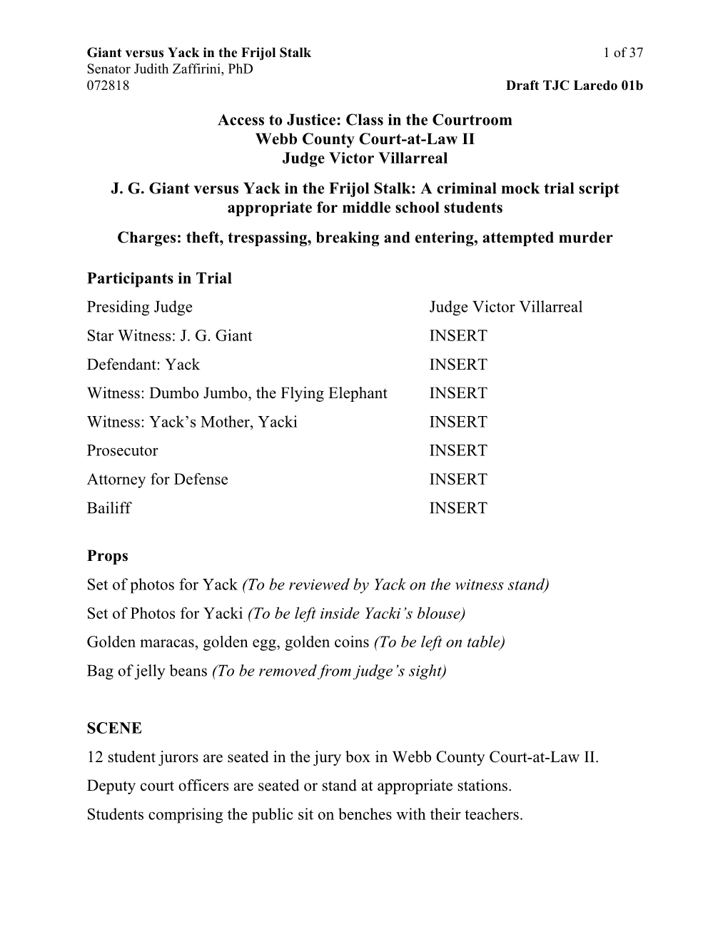 Access to Justice: Class in the Courtroom Webb County Court-At-Law II Judge Victor Villarreal