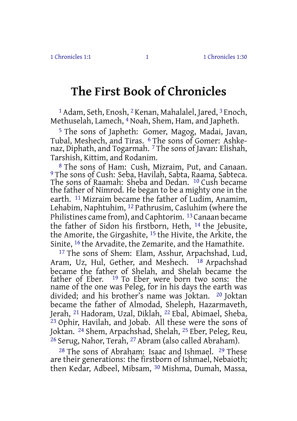 The First Book of Chronicles