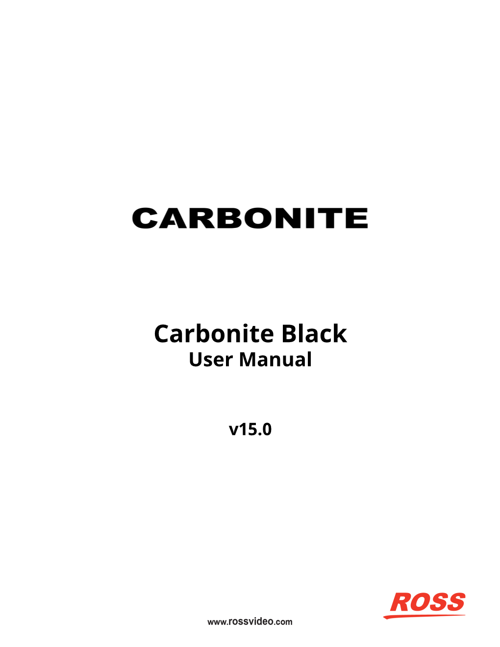 Ross Carbonite Black User Manual