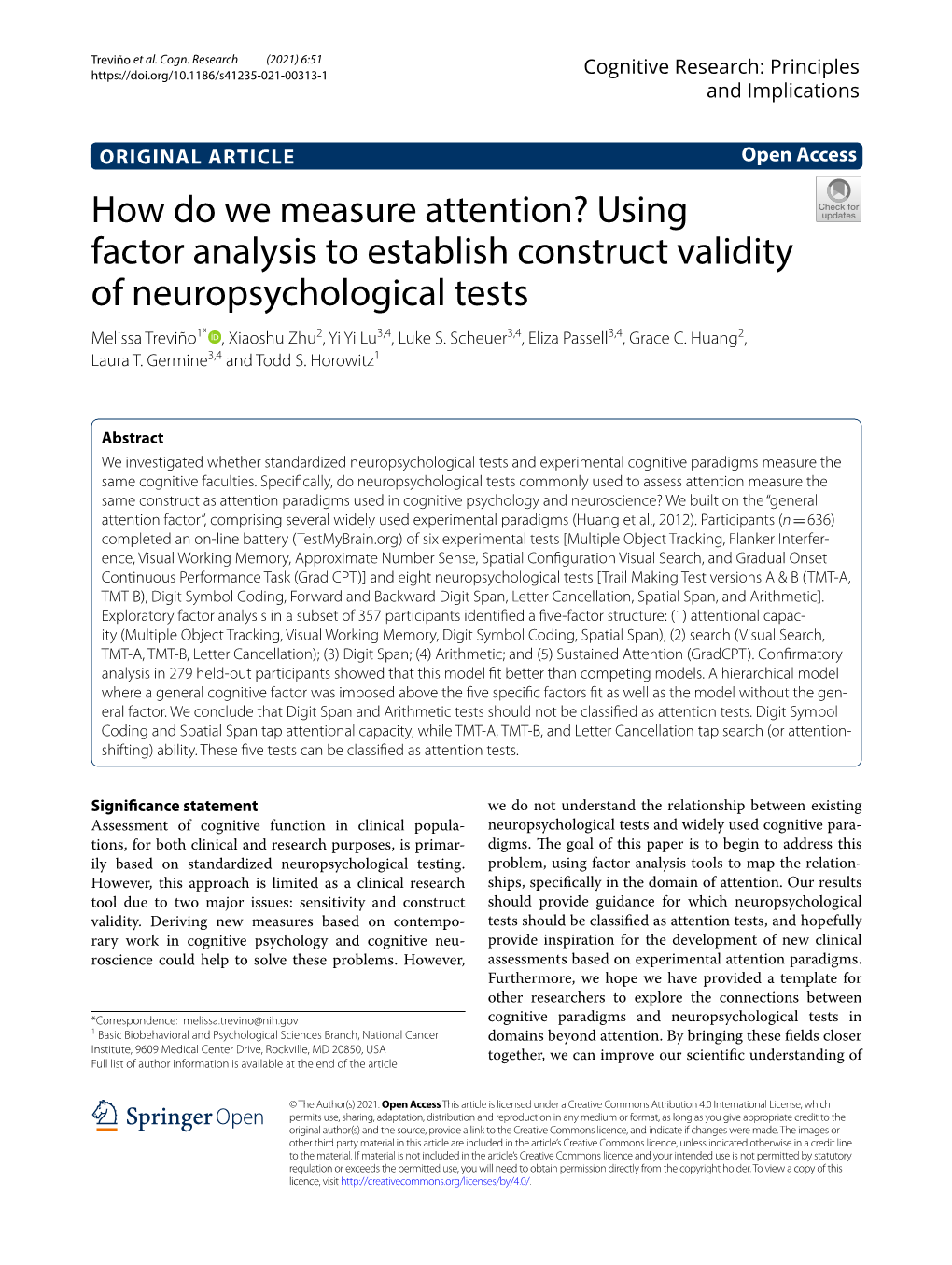 Bridging Cognitive and Neuropsychological Measures of Attention