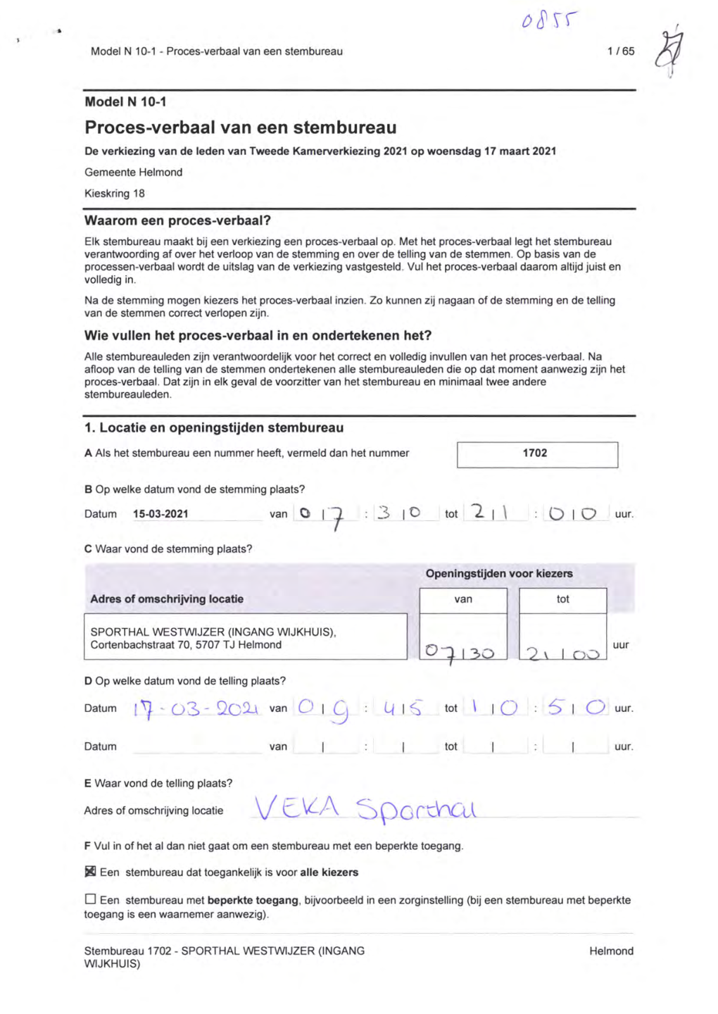 Proces-Verbaal 1702