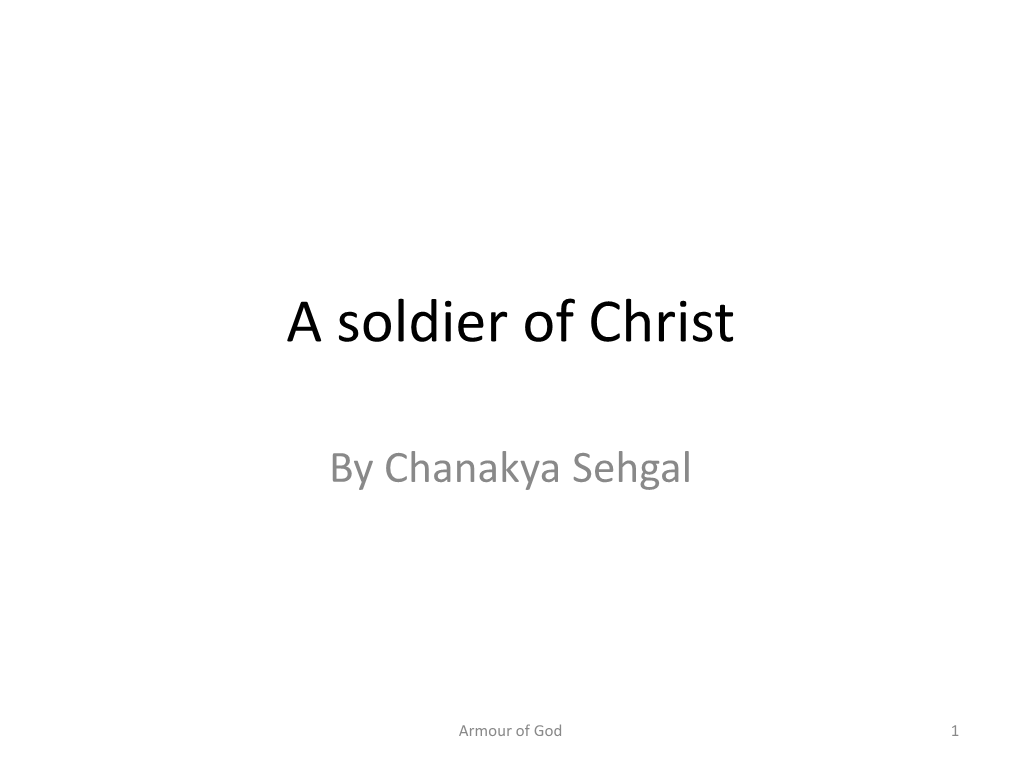 A Soldier of Christ