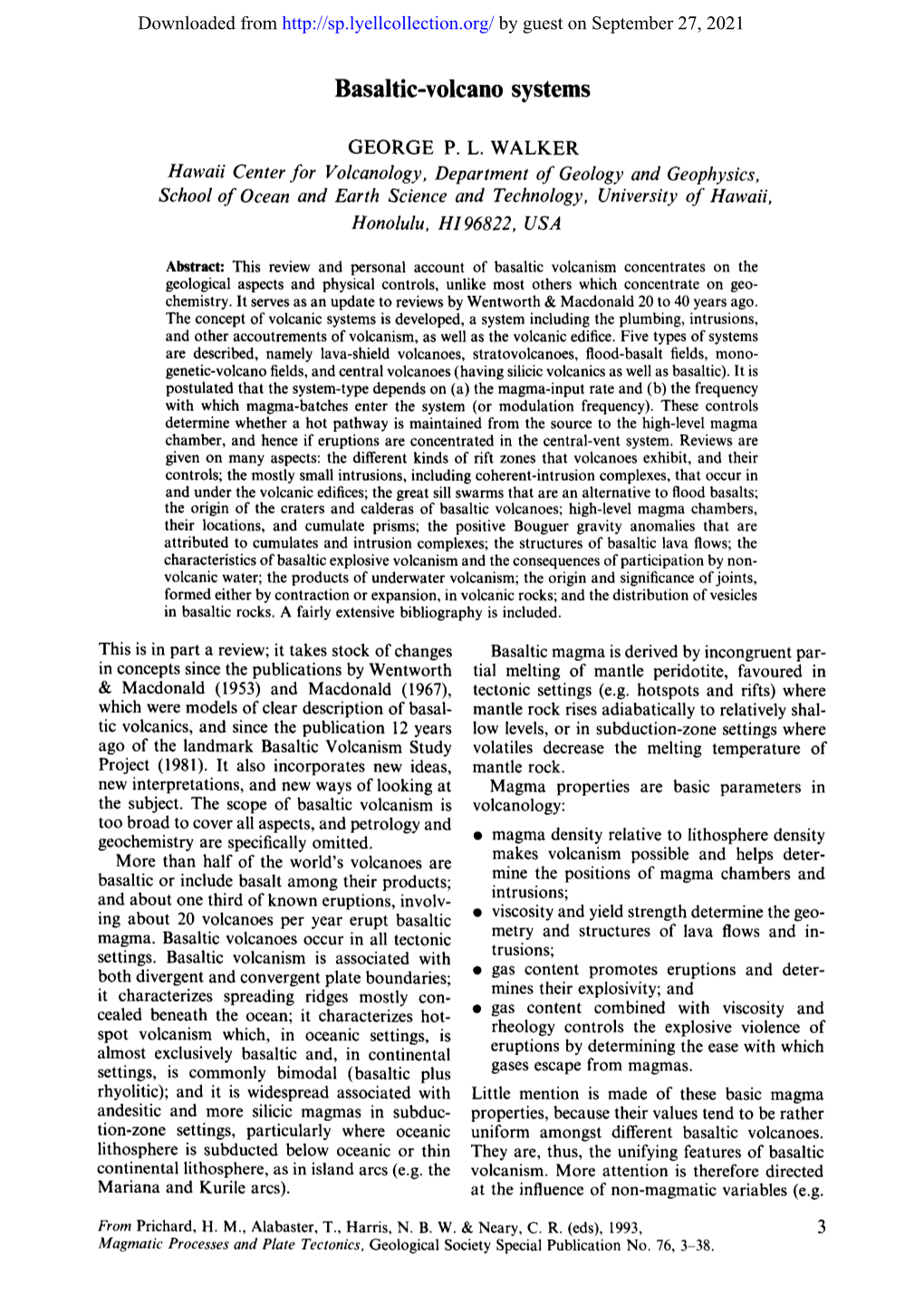 Basaltic-Volcano Systems