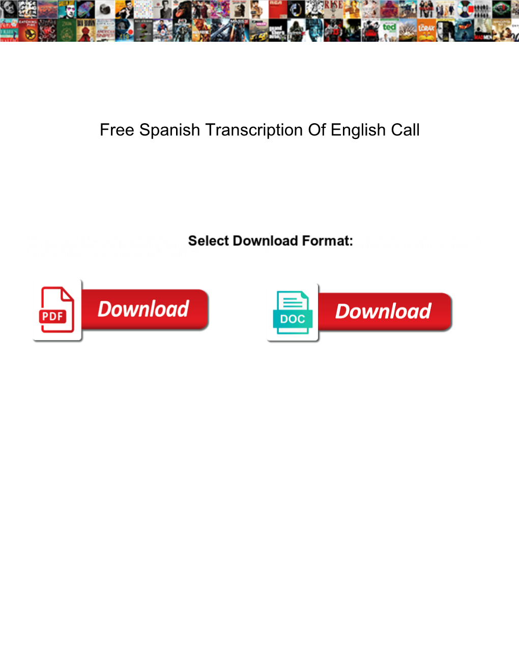 Free Spanish Transcription of English Call