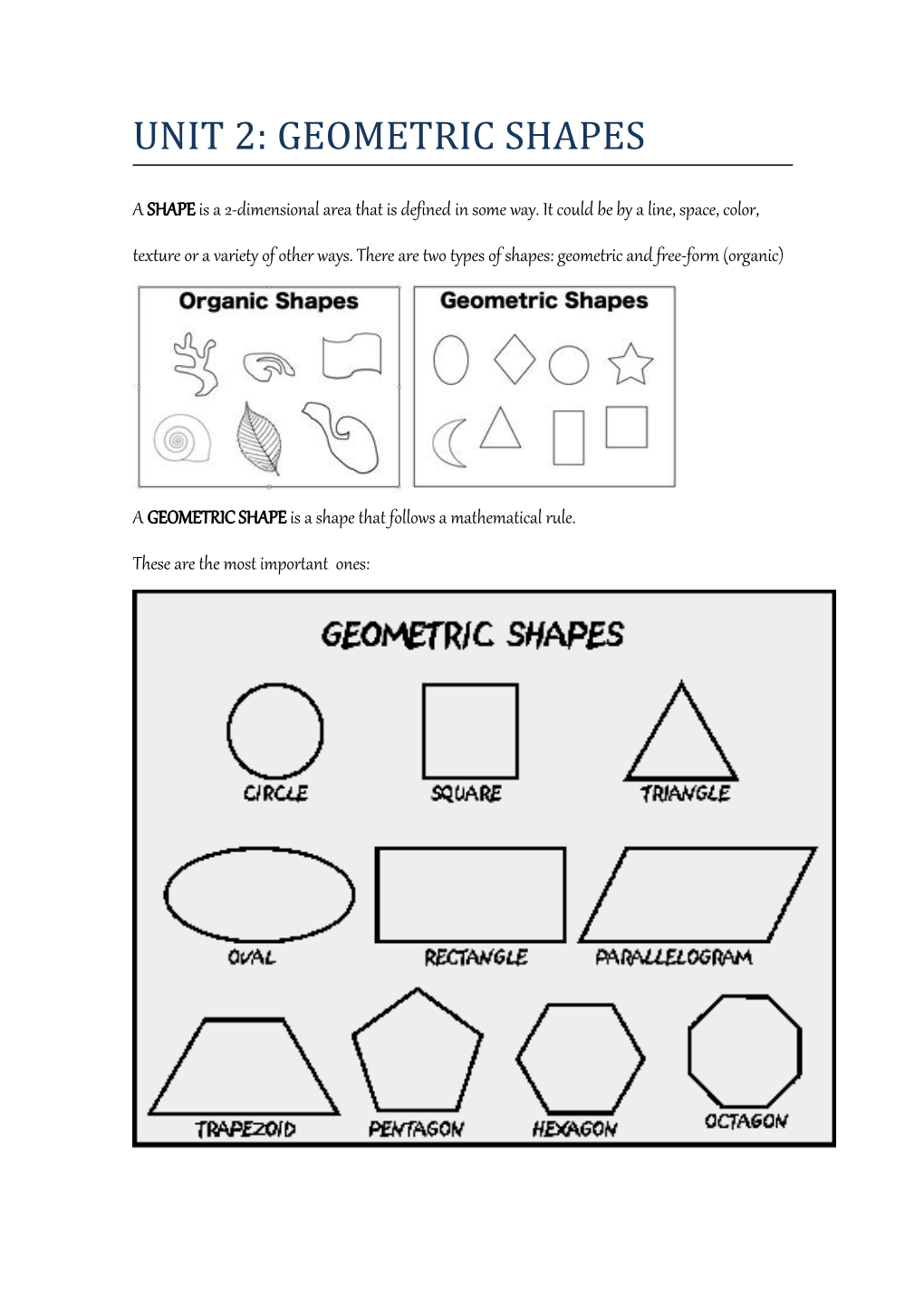 A GEOMETRIC SHAPE Is a Shape That Follows a Mathematical Rule