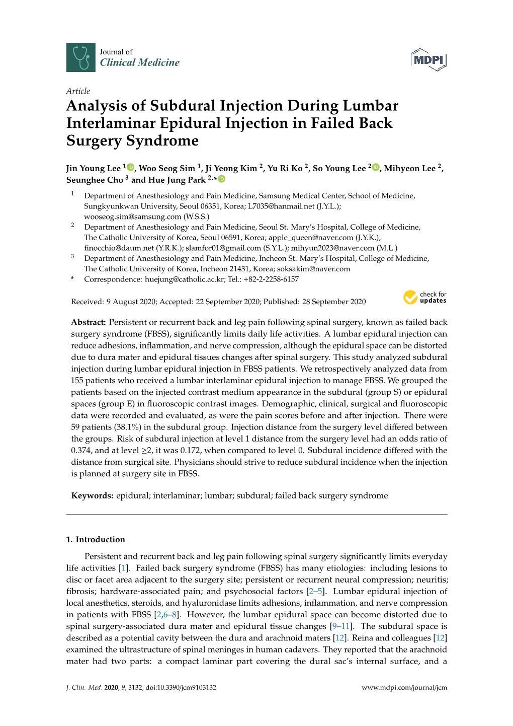 Analysis of Subdural Injection During Lumbar Interlaminar Epidural Injection in Failed Back Surgery Syndrome