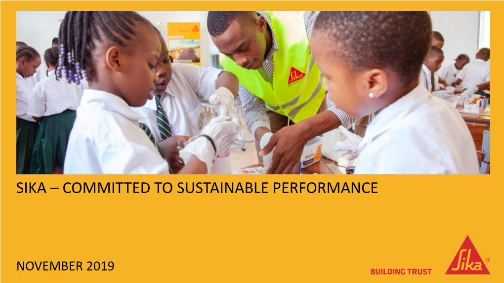 Sika – Committed to Sustainable Performance