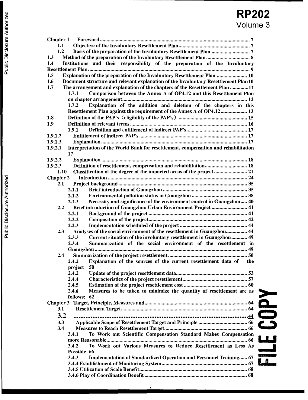 Chapter 7 Experience, Lessons and Improvement .149 for Guangzhou Resettlement