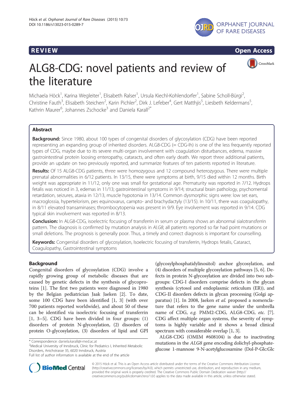 ALG8-CDG: Novel Patients and Review of the Literature