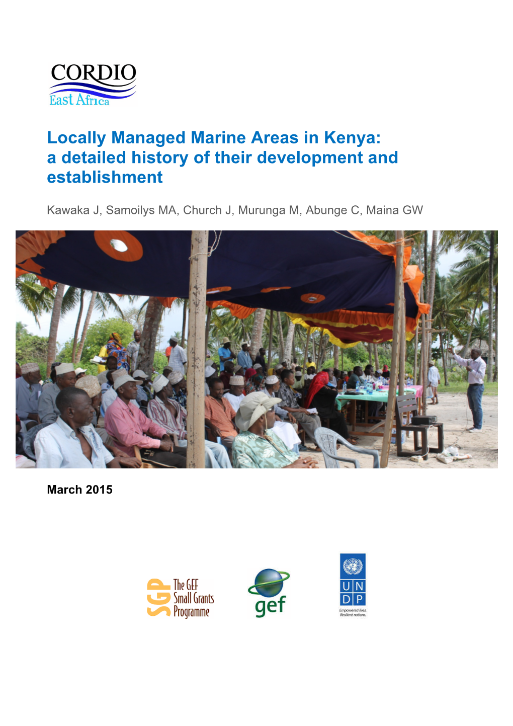 Locally Managed Marine Areas in Kenya: a Detailed History of Their Development and Establishment