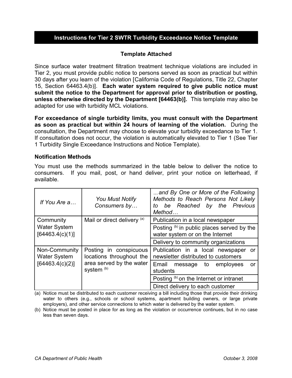 Tier 2 SWTR Turbidity Exceedance