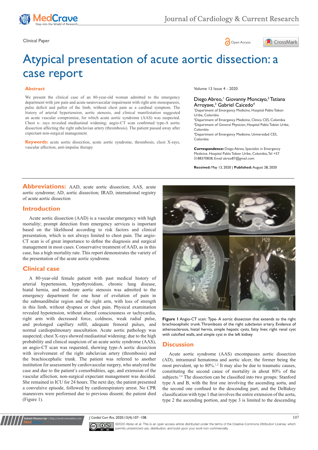 Atypical Presentation of Acute Aortic Dissection: a Case Report