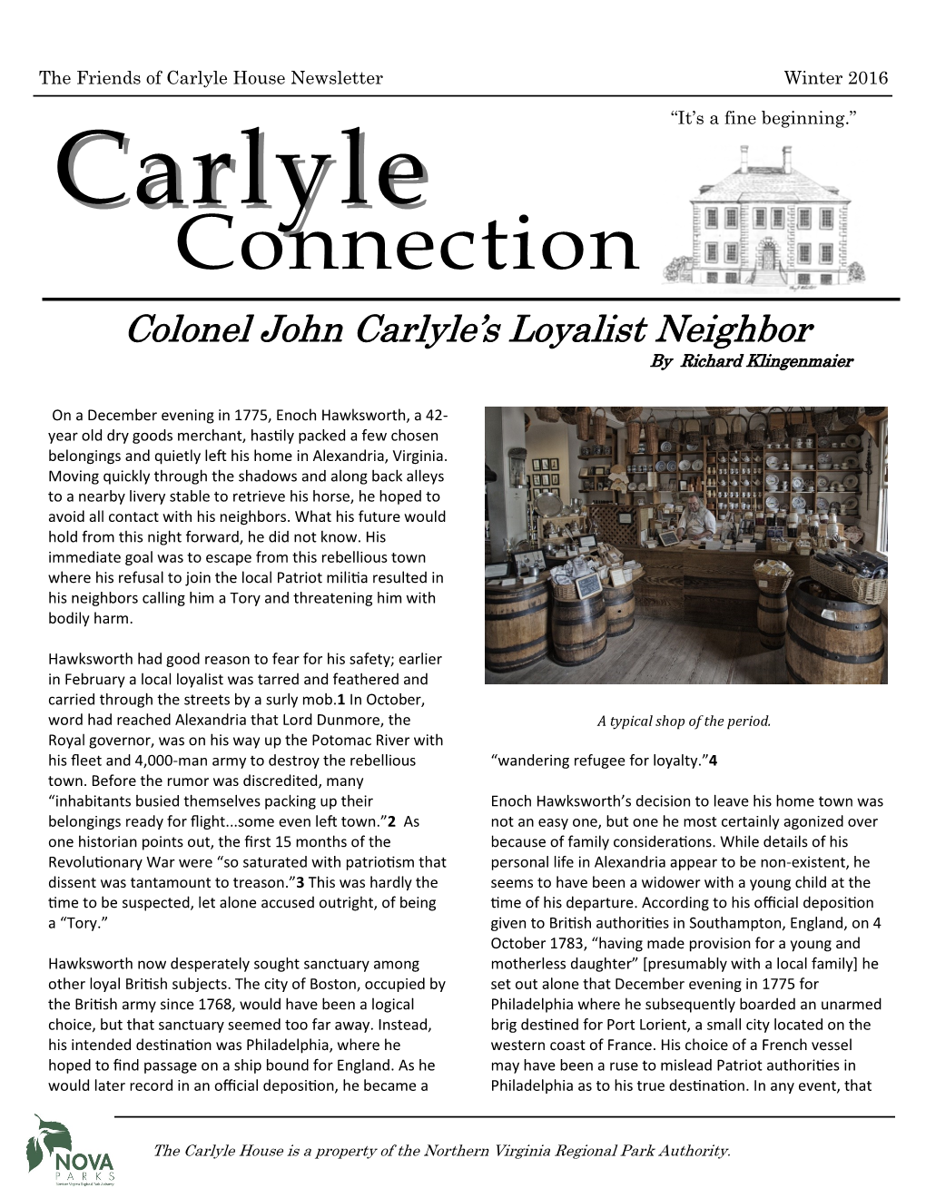Carlyle Connection Colonel John Carlyle’S Loyalist Neighbor by Richard Klingenmaier
