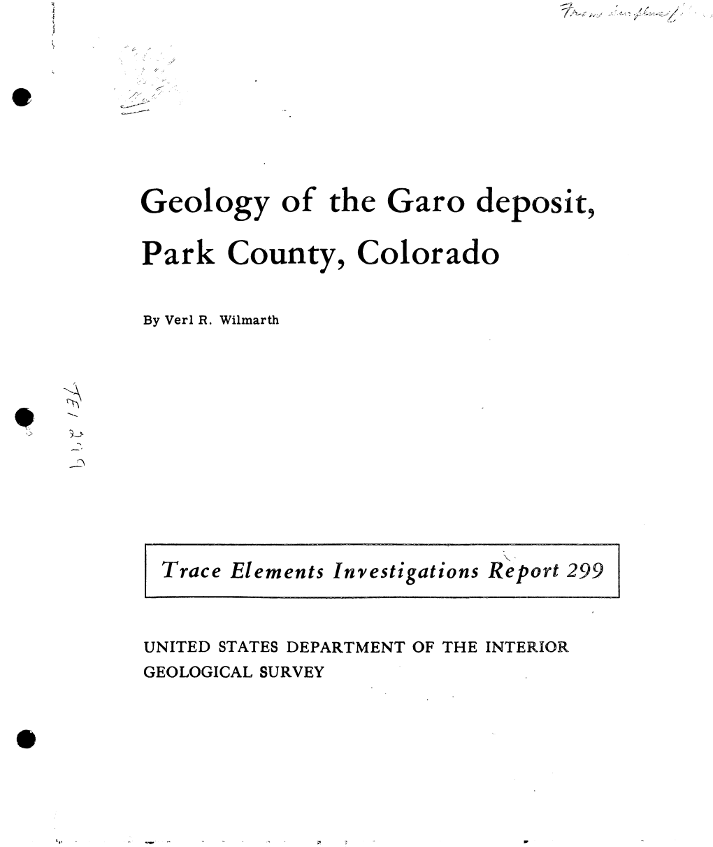 Geology of the Garo Deposit