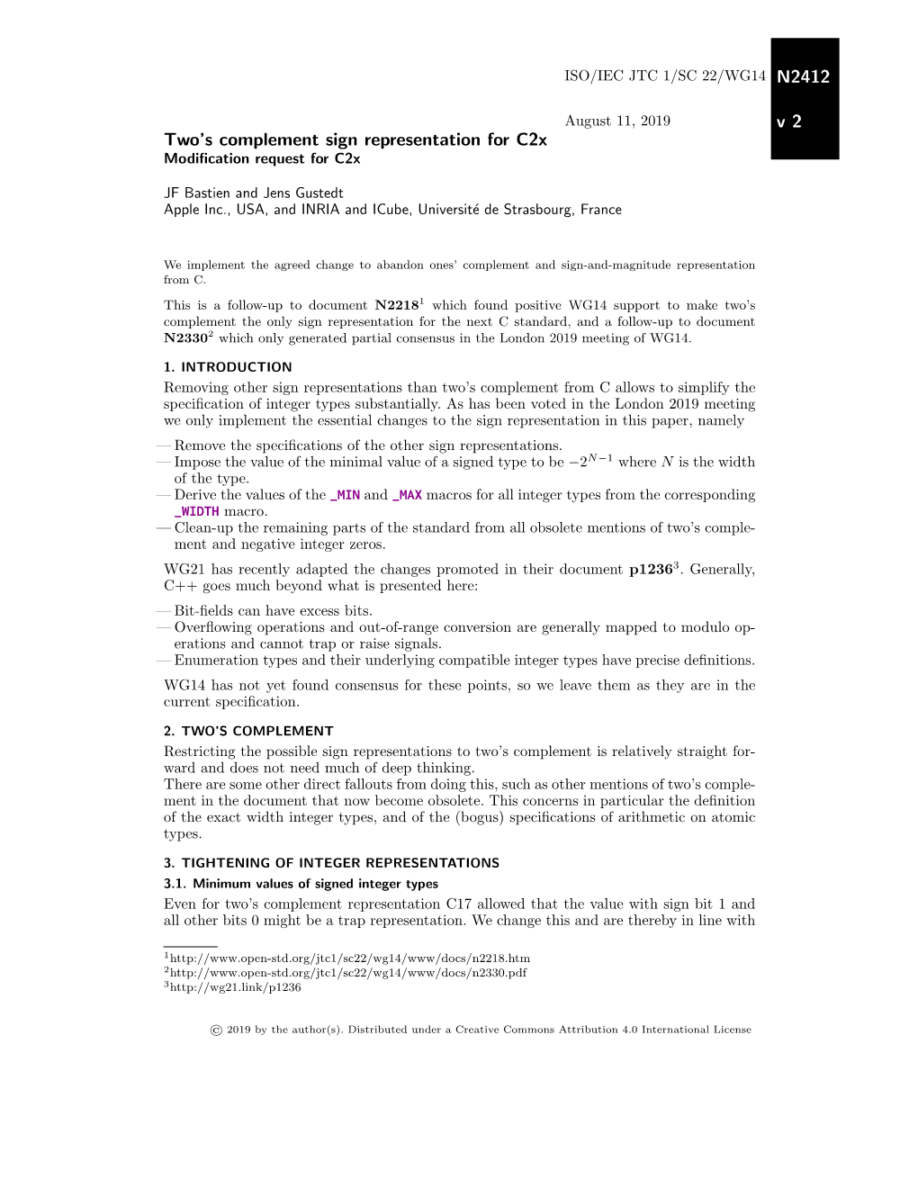 N2412 V 2 Two's Complement Sign Representation For