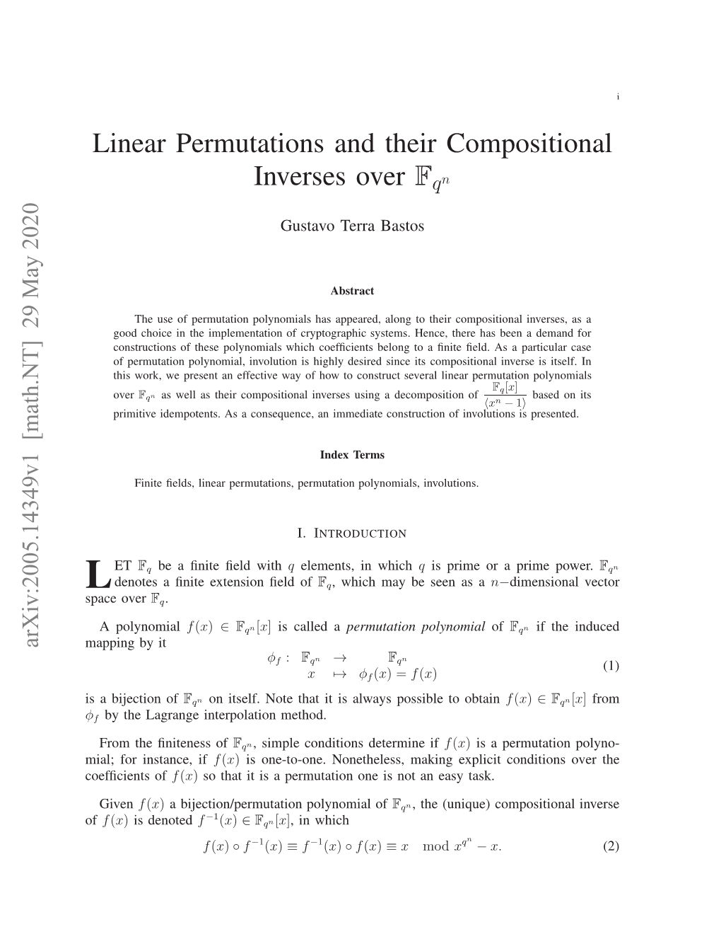 Linear Permutations and Their Compositional Inverses Over Fqn by the Use of Units in Rq,N; Equivalently Conventional Q−Associates of Linear Permu- Tations in Ln (Fq)