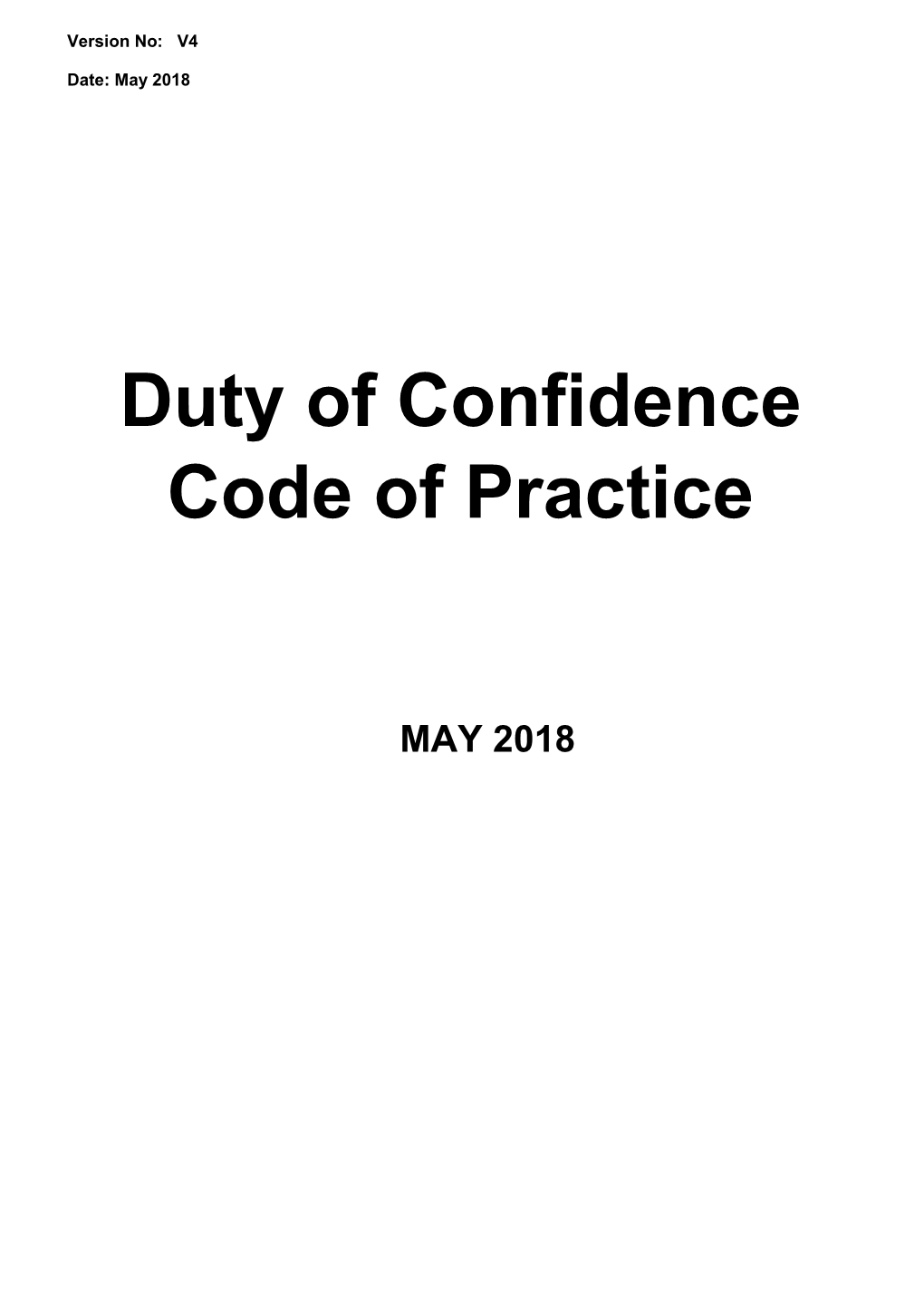 Duty of Confidence Code of Practice