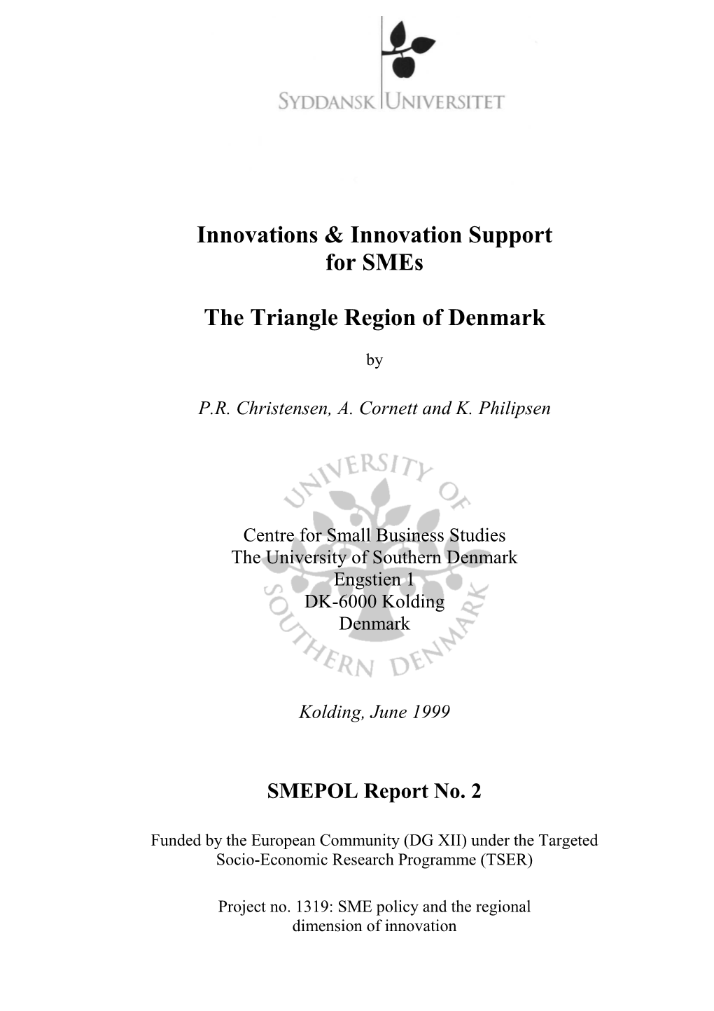 Innovations & Innovation Support for Smes the Triangle Region Of