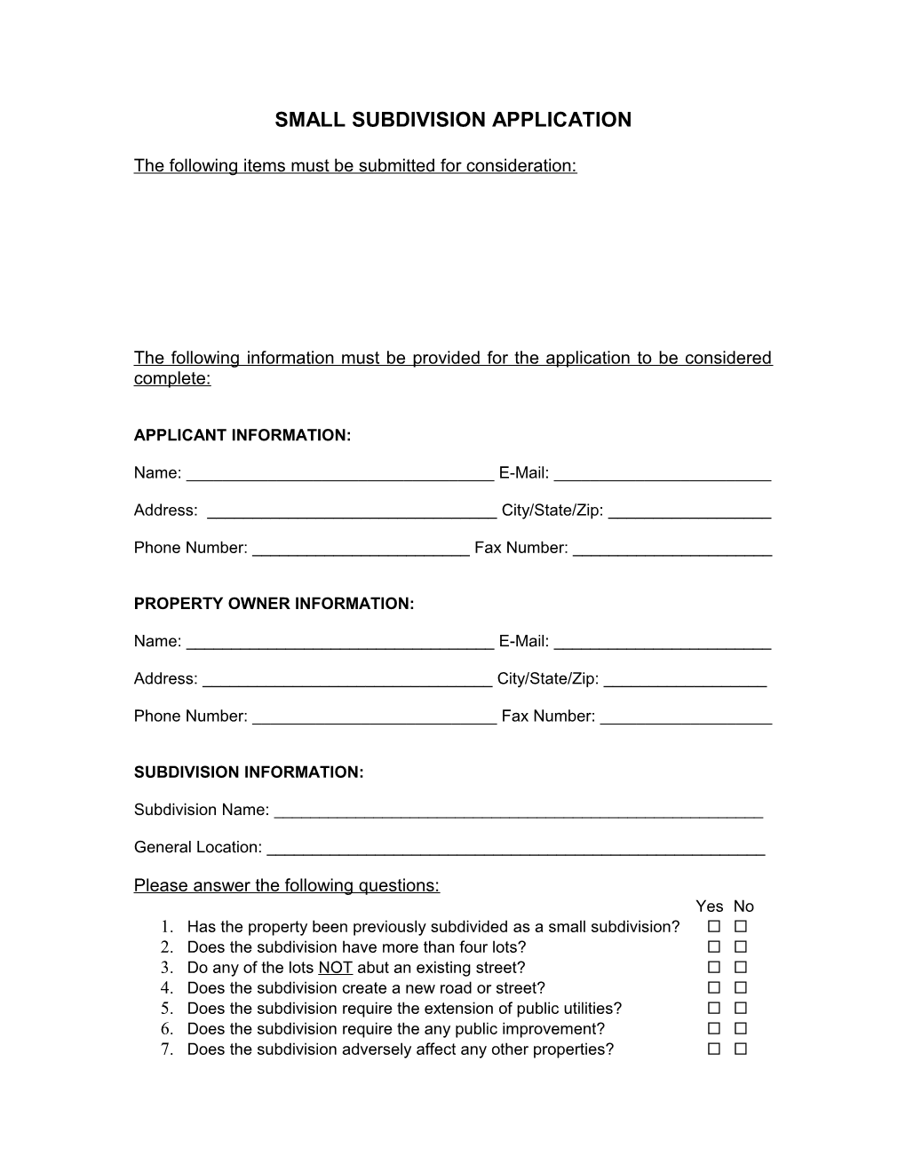 Lot Consolidation Application