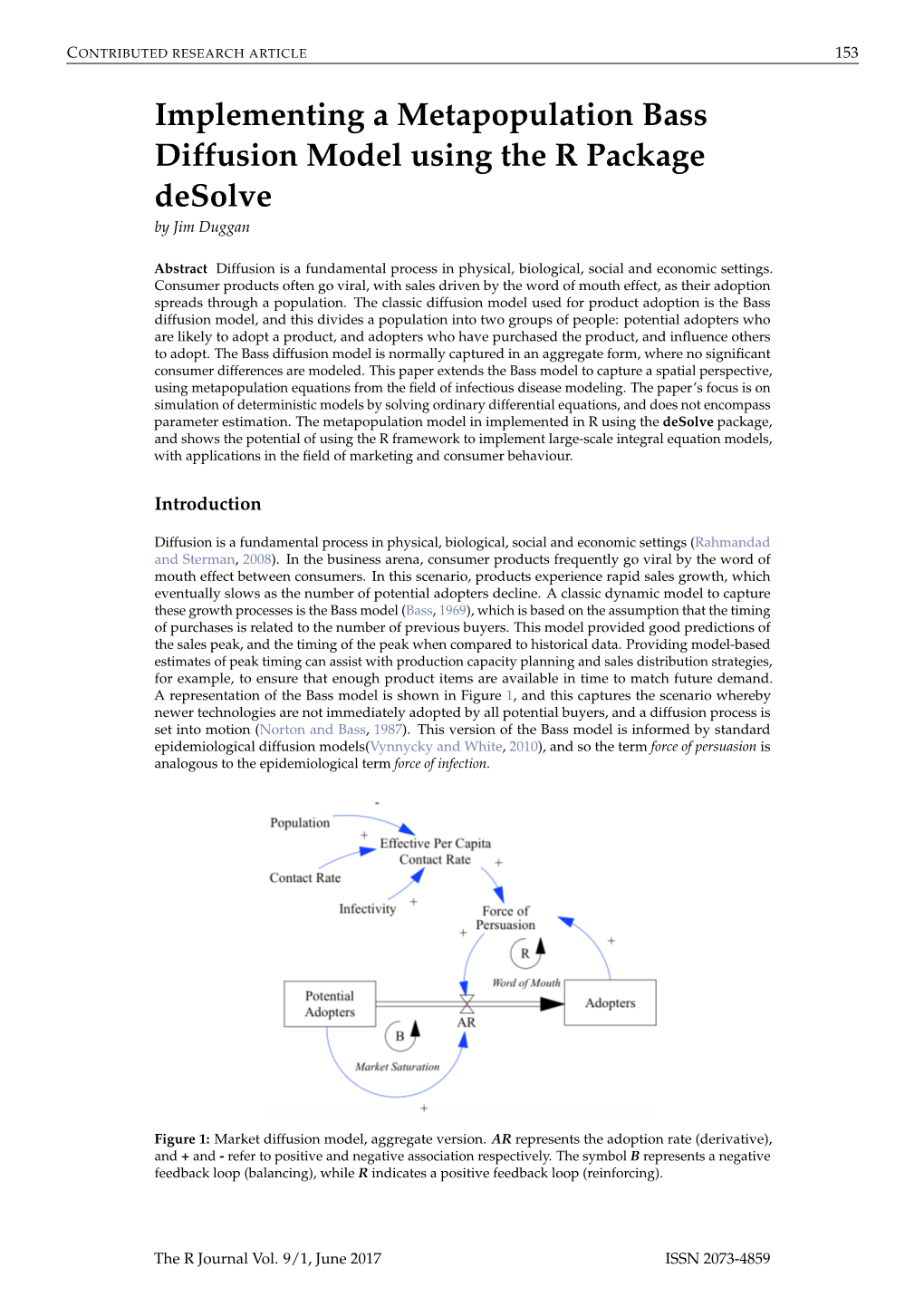 Implementing a Metapopulation Bass Diffusion Model Using the R Package Desolve by Jim Duggan