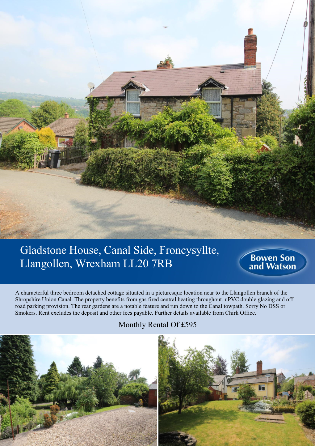 Gladstone House, Canal Side, Froncysyllte, Llangollen, Wrexham LL20 7RB