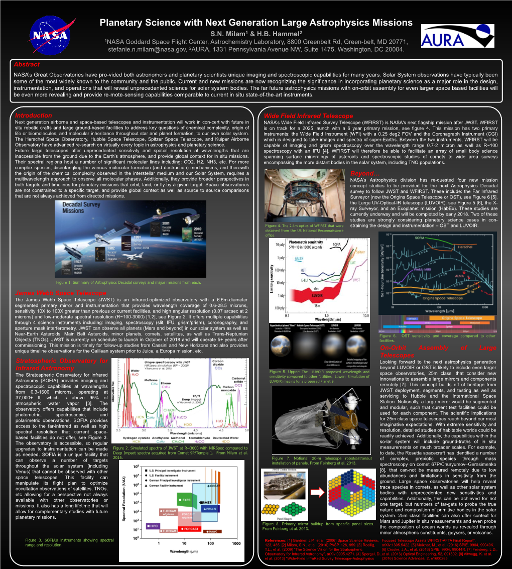 Planetary Science with Next Generation Large Astrophysics Missions S.N