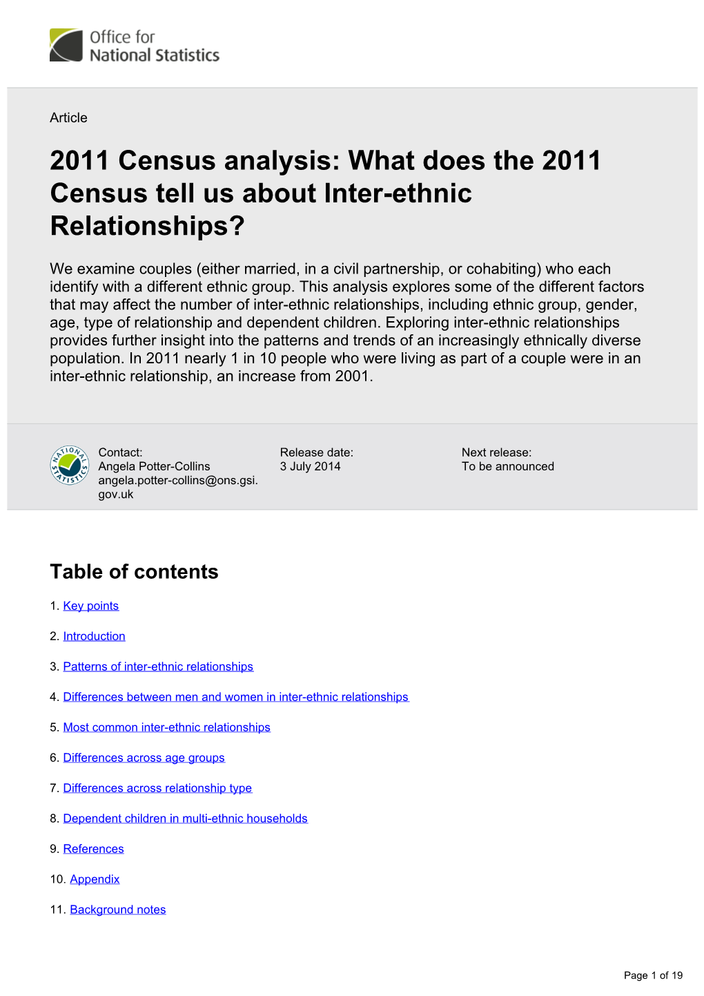 2011 Census Analysis: What Does the 2011 Census Tell Us About Inter-Ethnic Relationships?