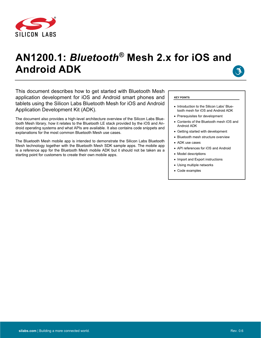 Bluetooth® Mesh V2.X for Ios and Android ADK Contents