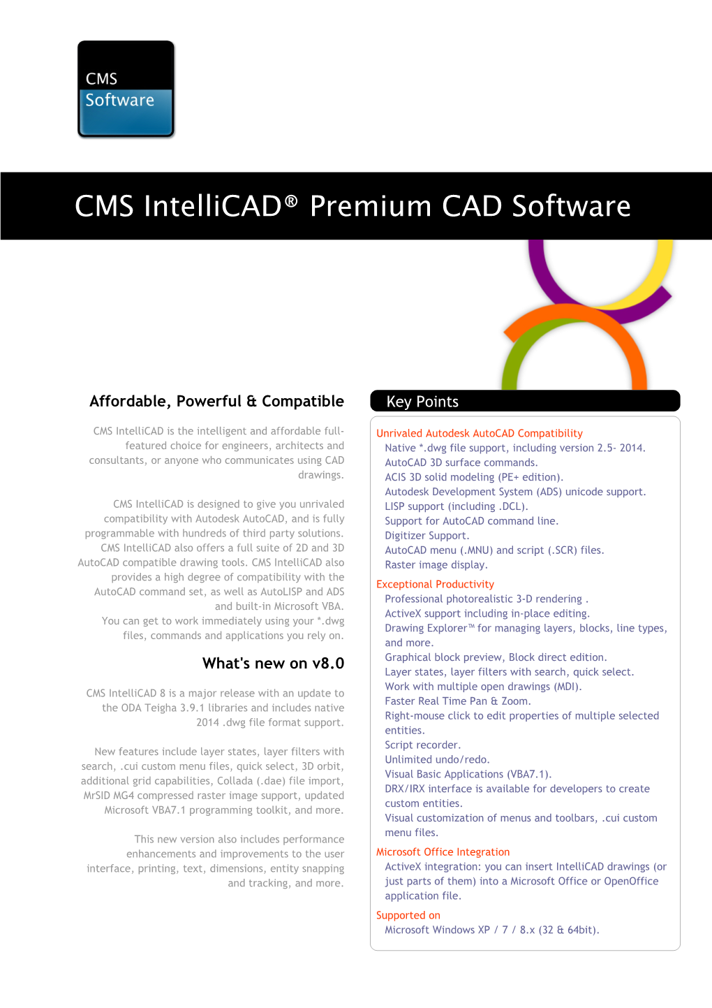 CMS Intellicad® Premium CAD Software