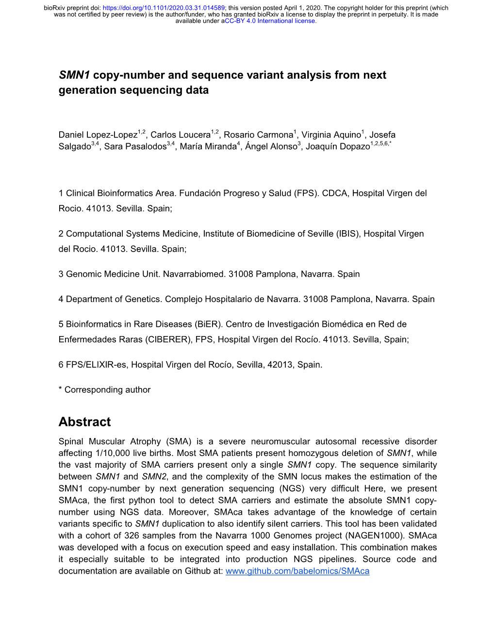 SMN1 Copy-Number and Sequence Variant Analysis from Next Generation Sequencing Data