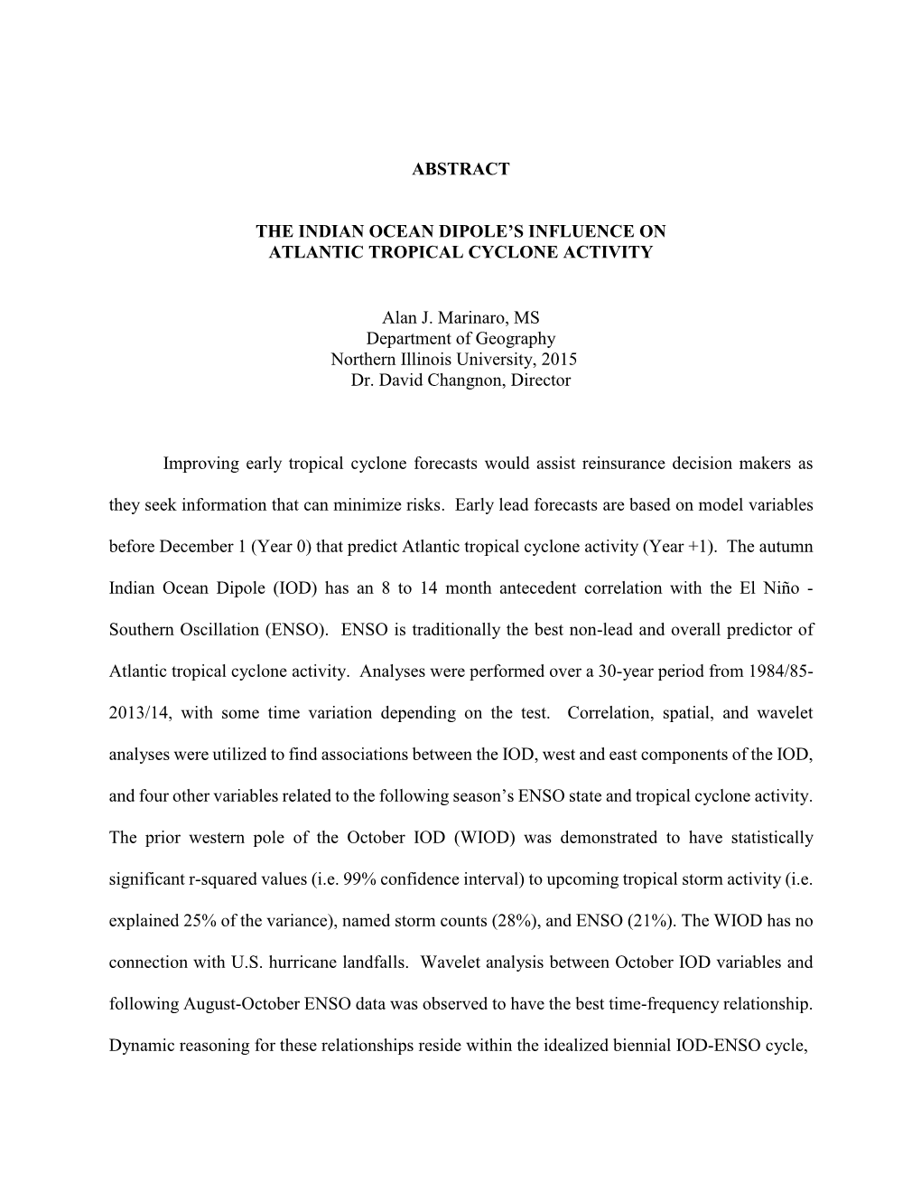 Abstract the Indian Ocean Dipole's Influence On