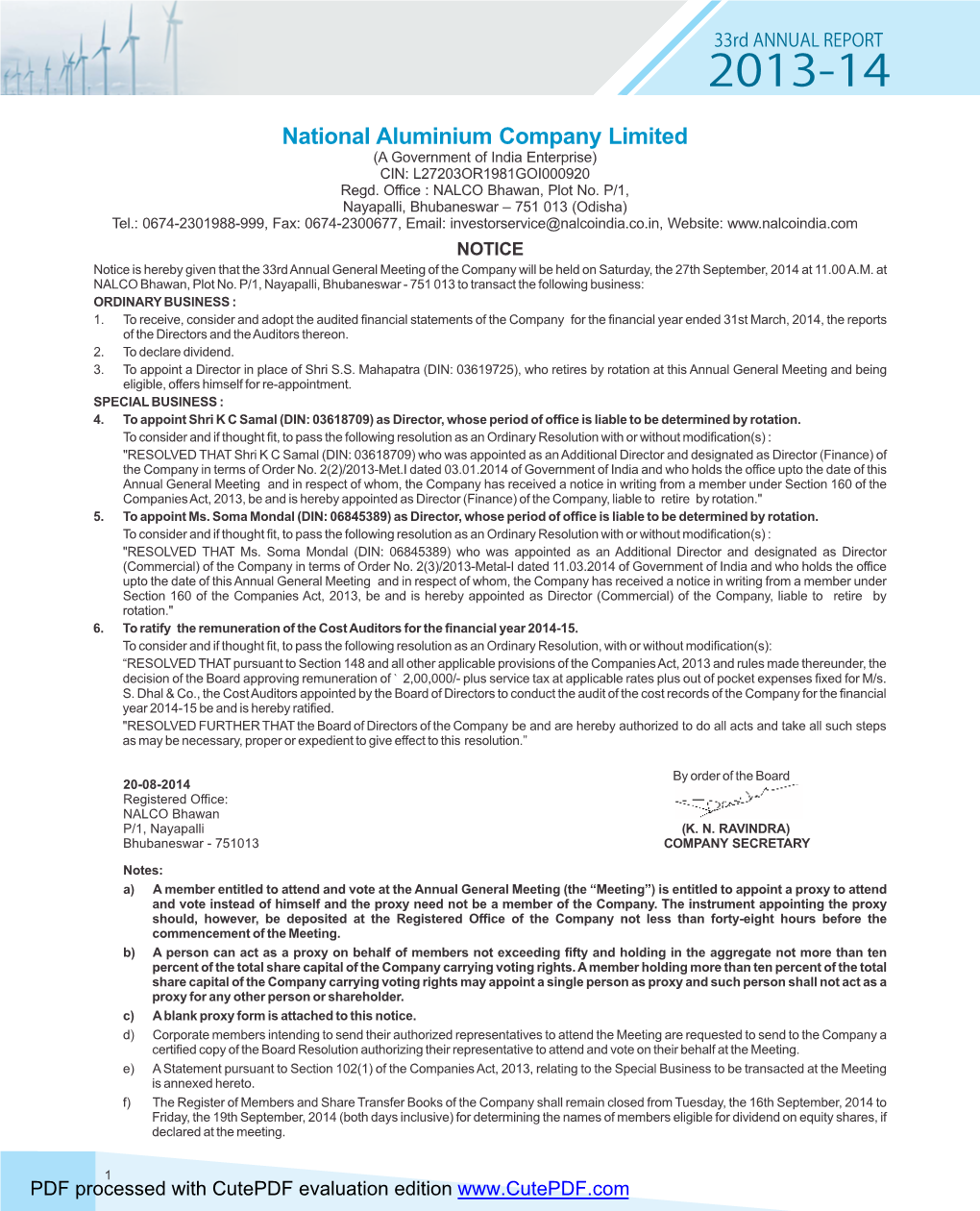 Nalco Notice-TP