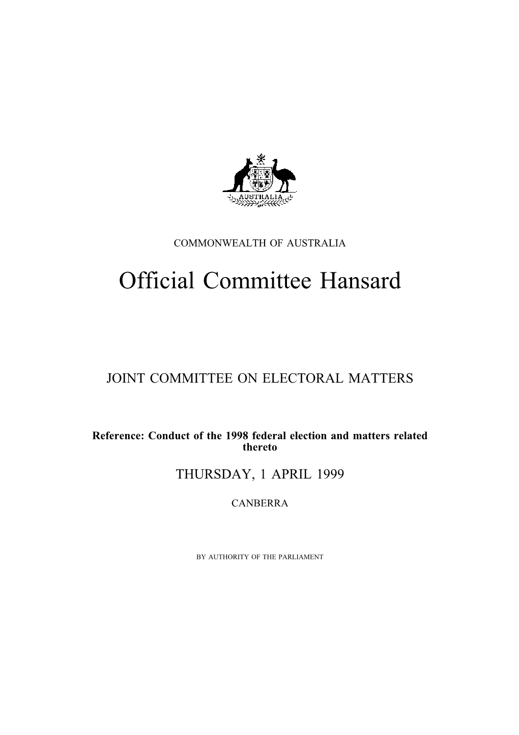 Official Committee Hansard