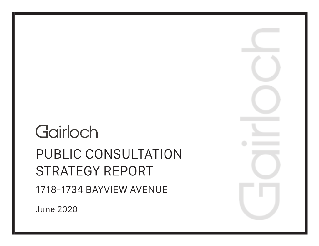 Public Consultation Strategy Report 1718-1734 Bayview Avenue