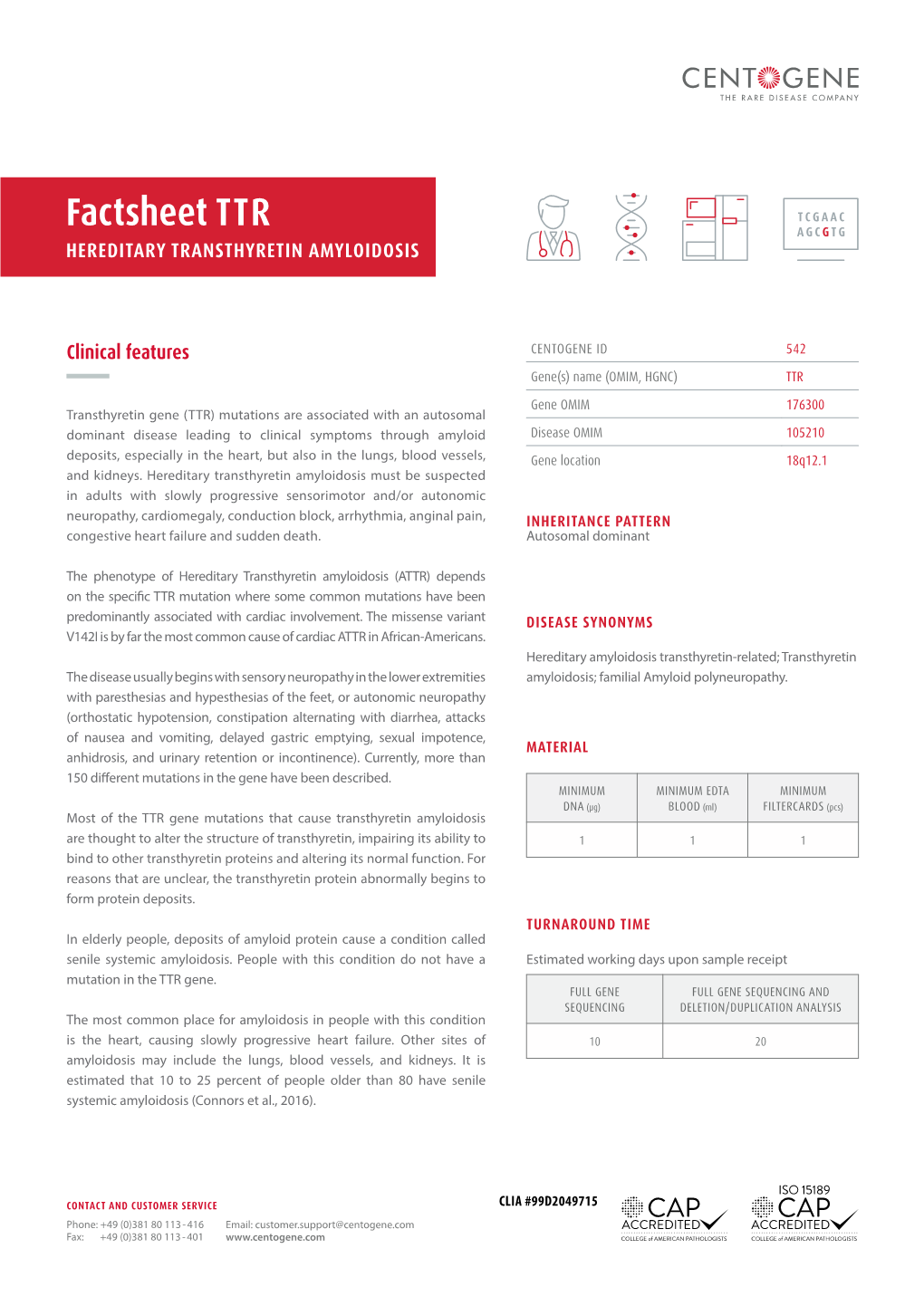 Factsheet TTR HEREDITARY TRANSTHYRETIN AMYLOIDOSIS