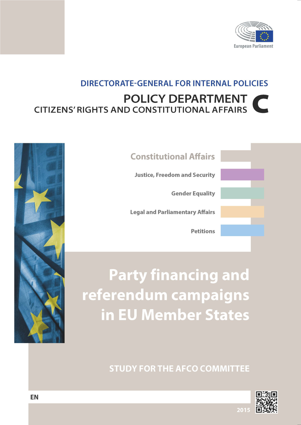 Party Financing and Referendum Campaigns in Eu Member States