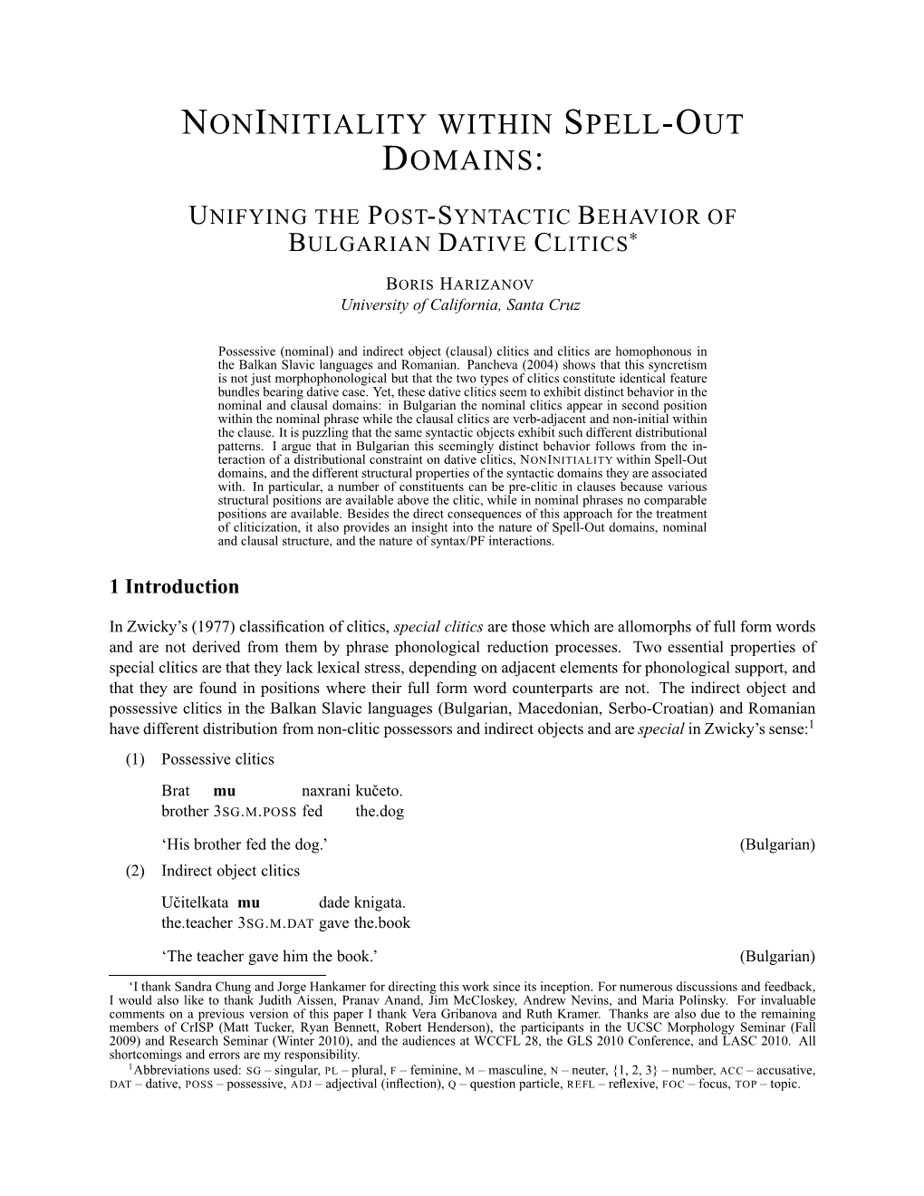 Noninitiality Within Spell-Out Domains: Unifying the Post